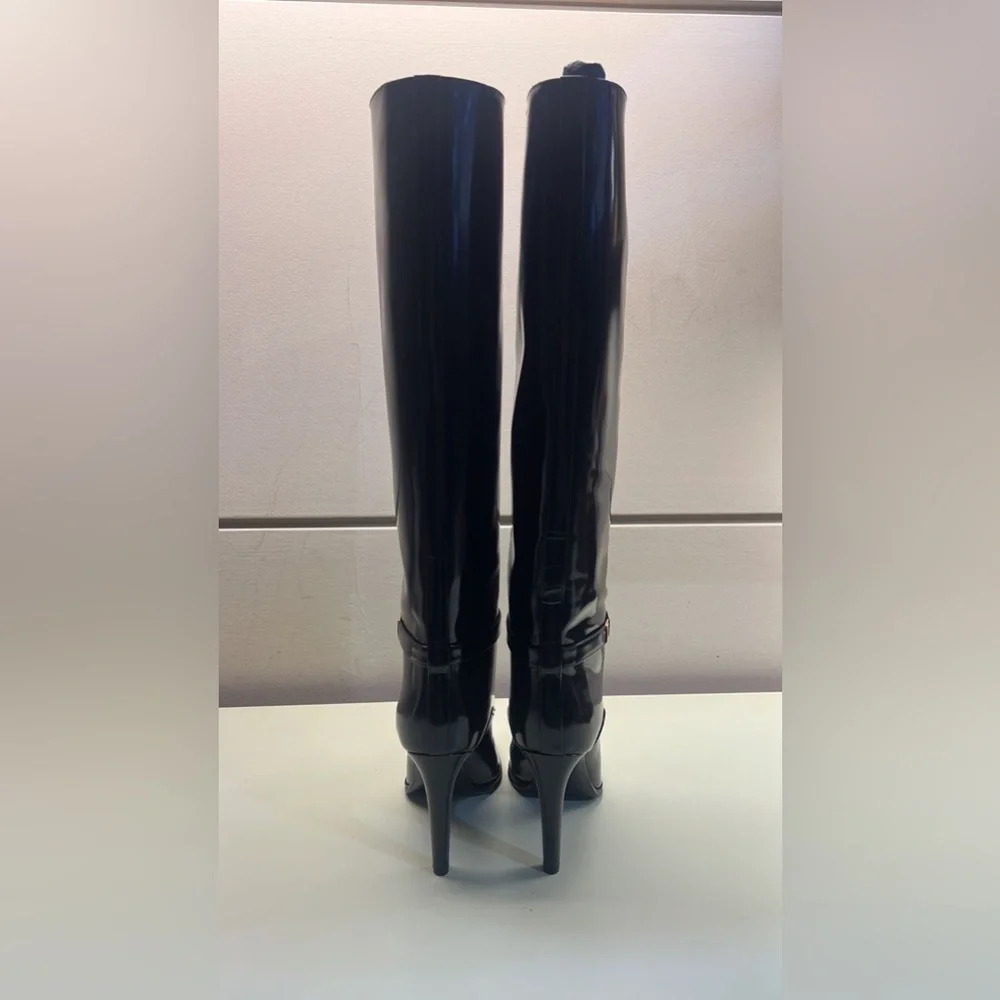 Saint Laurent Diane Black knee high leather high Heeled Boots size EU 39 NWT - Picture 4 of 9